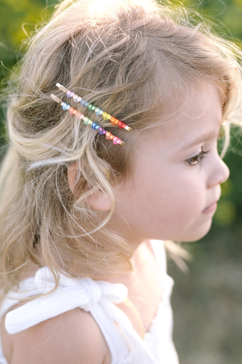 DIY Rainbow Heart Hair Clips - Little Hiccups