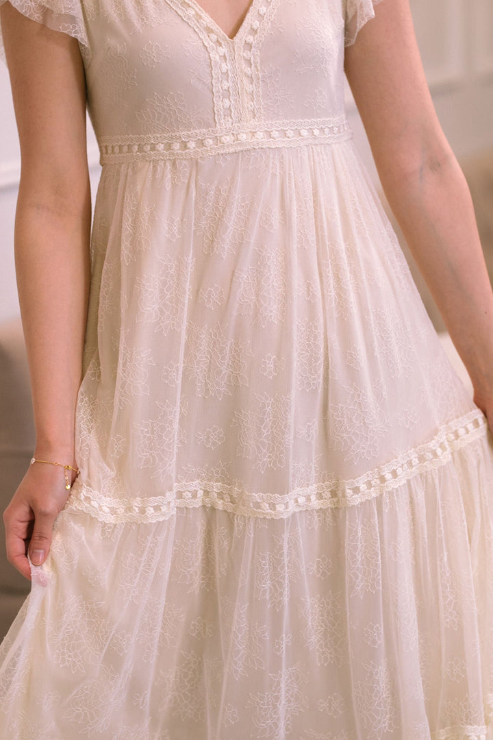 Haven Embroidered Tiered Dress