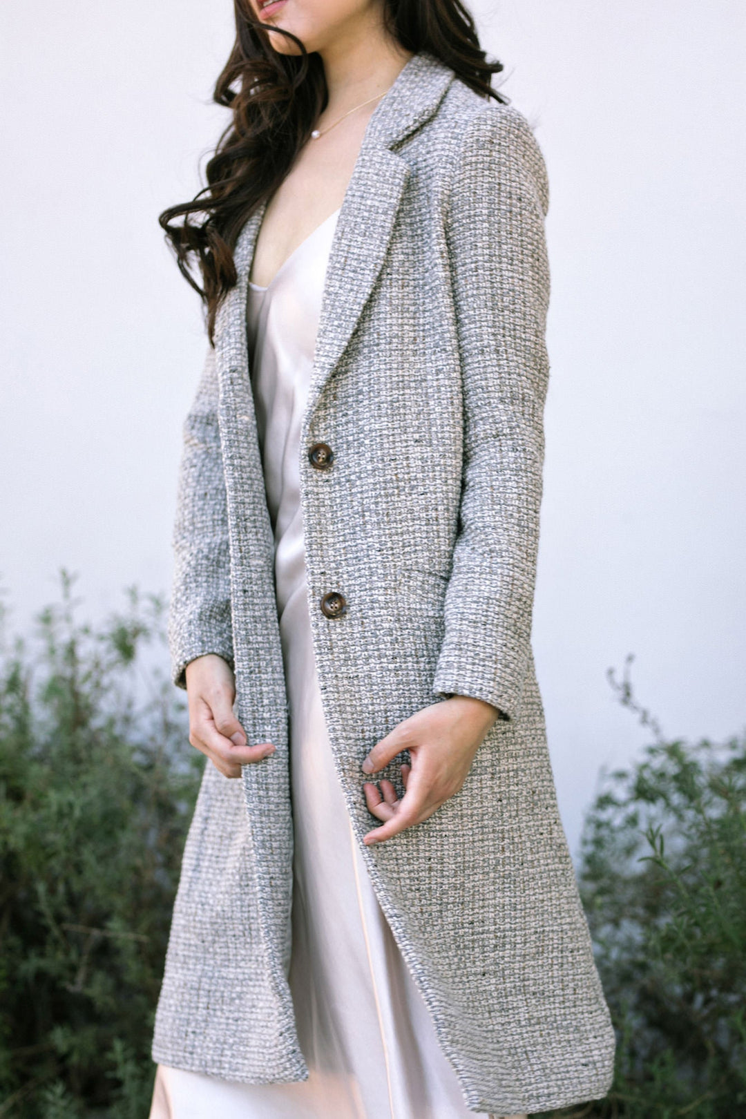 Eunice Buttoned Tweed Coat
