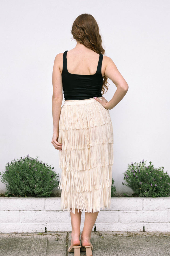 Mariah Fringe Midi Skirt