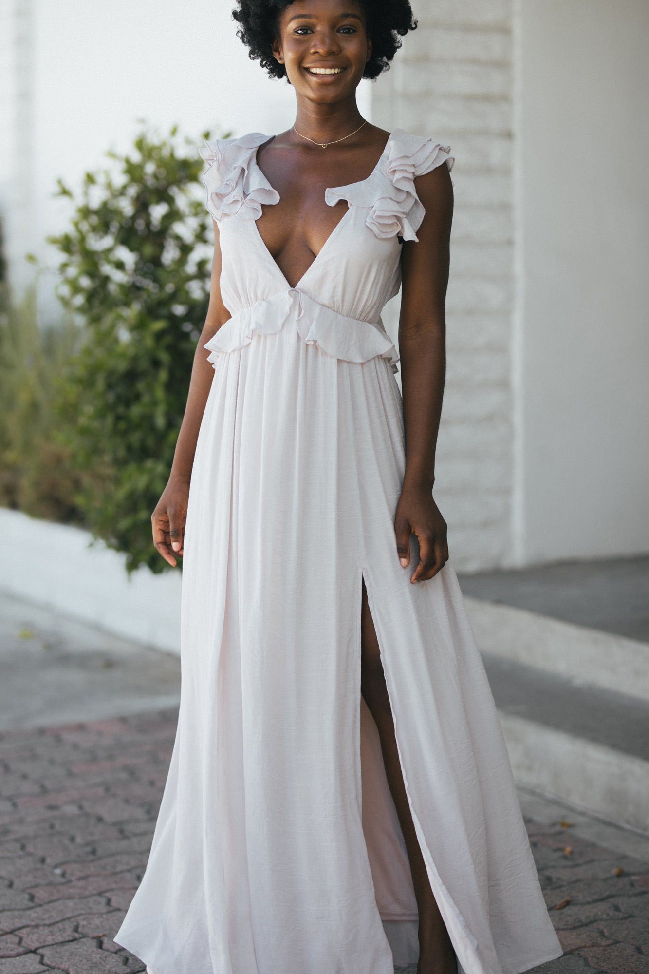 Plunging v neck maxi dress Clearance