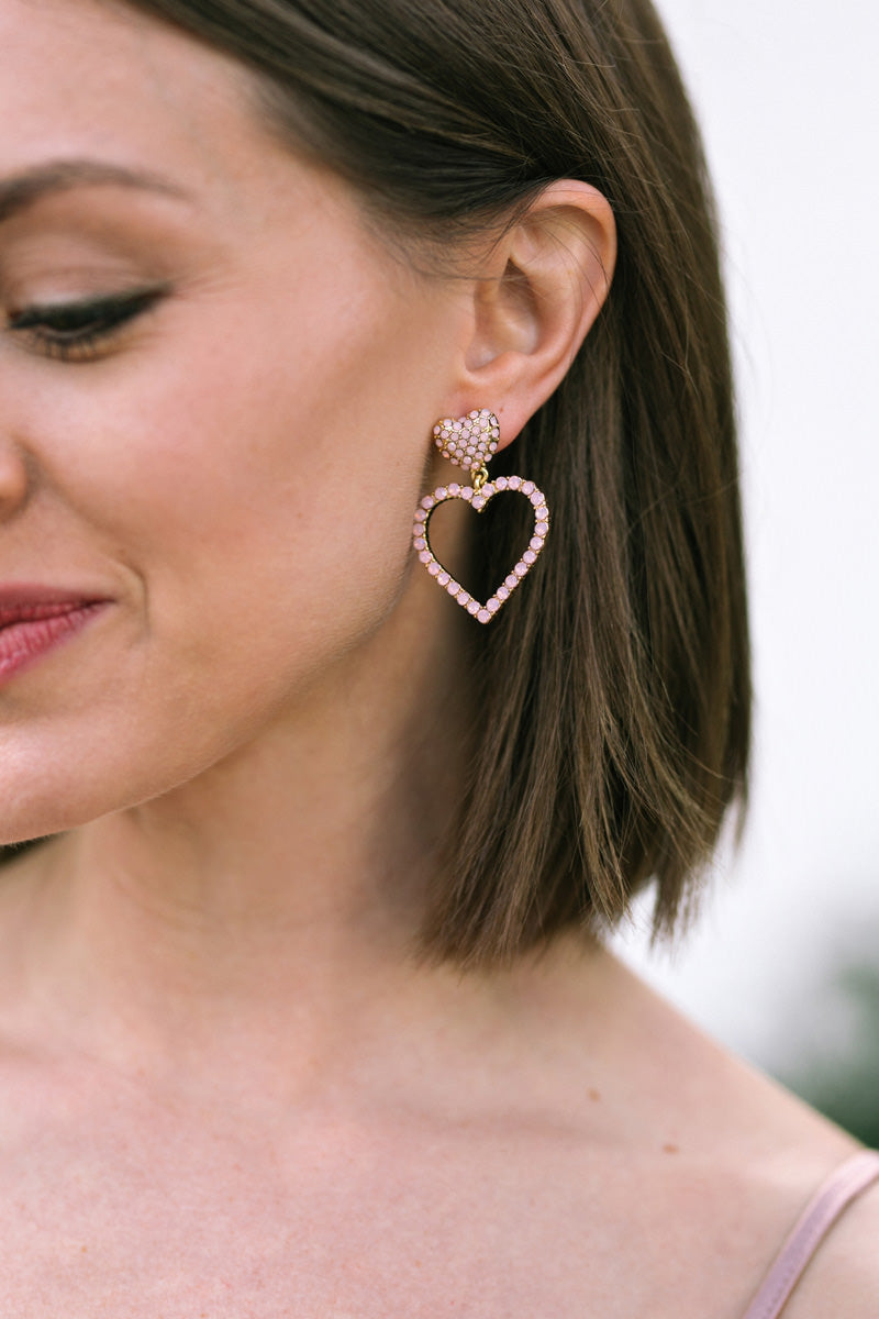 Melody Crystal Heart Earrings