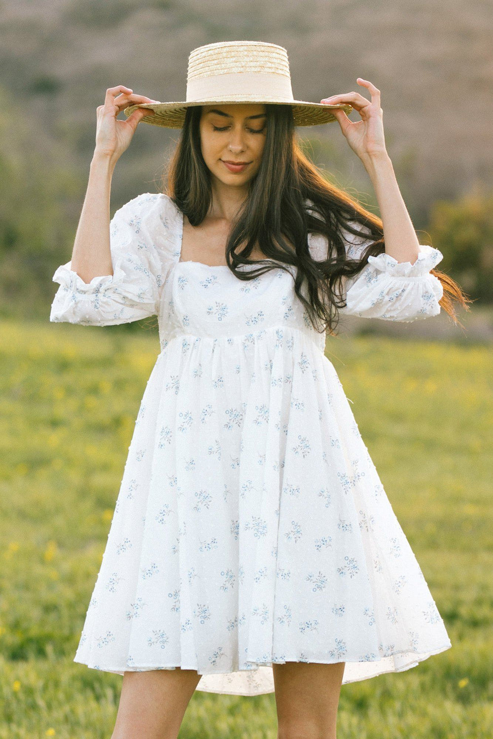 Mimi Floral Puff Sleeve Mini Dress Dresses Storia 