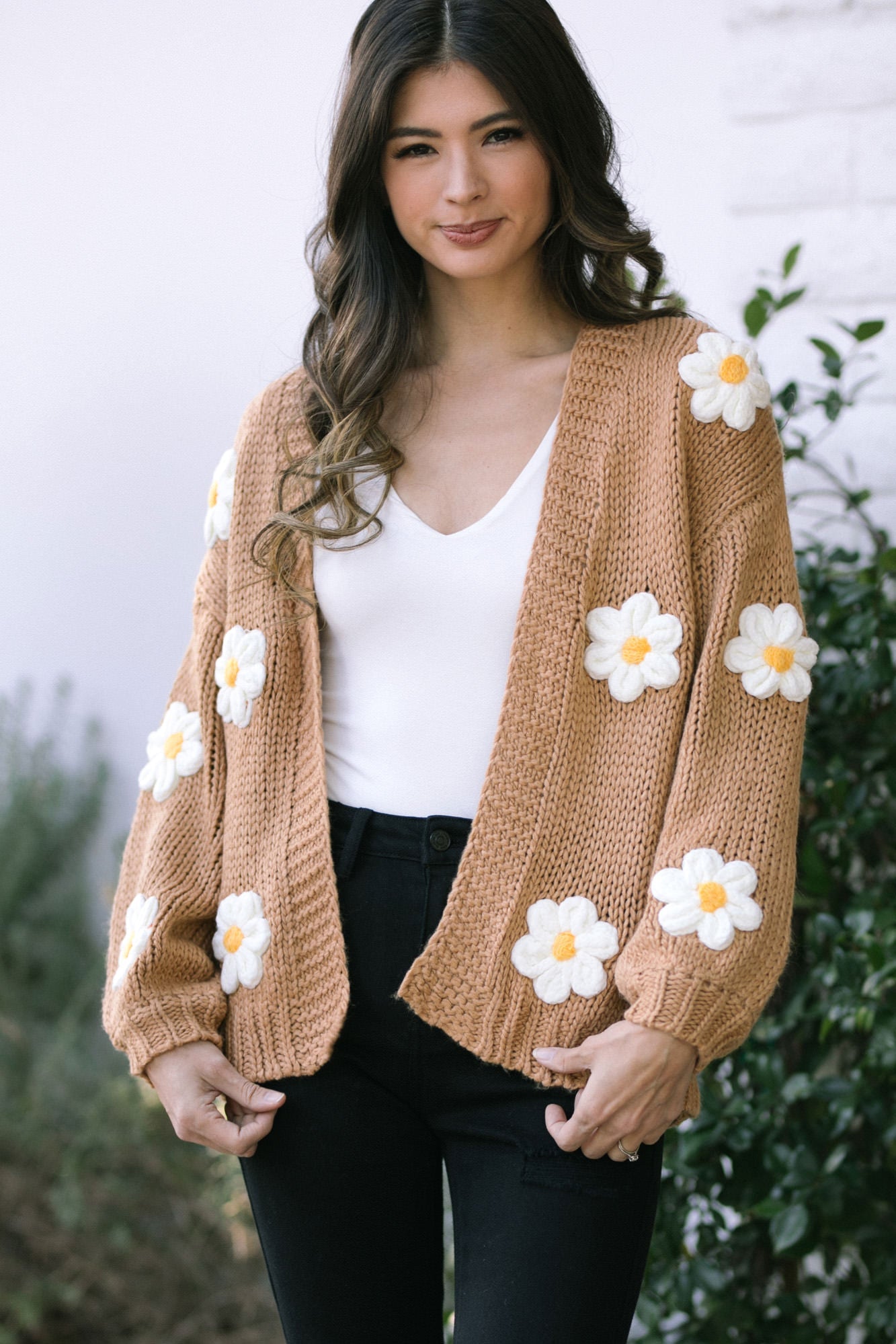 Women's Long Sleeve Cute Cardigan Sweater Y2k Top Cropped Knit Floral  Pattern V Neck Button Down Outwear