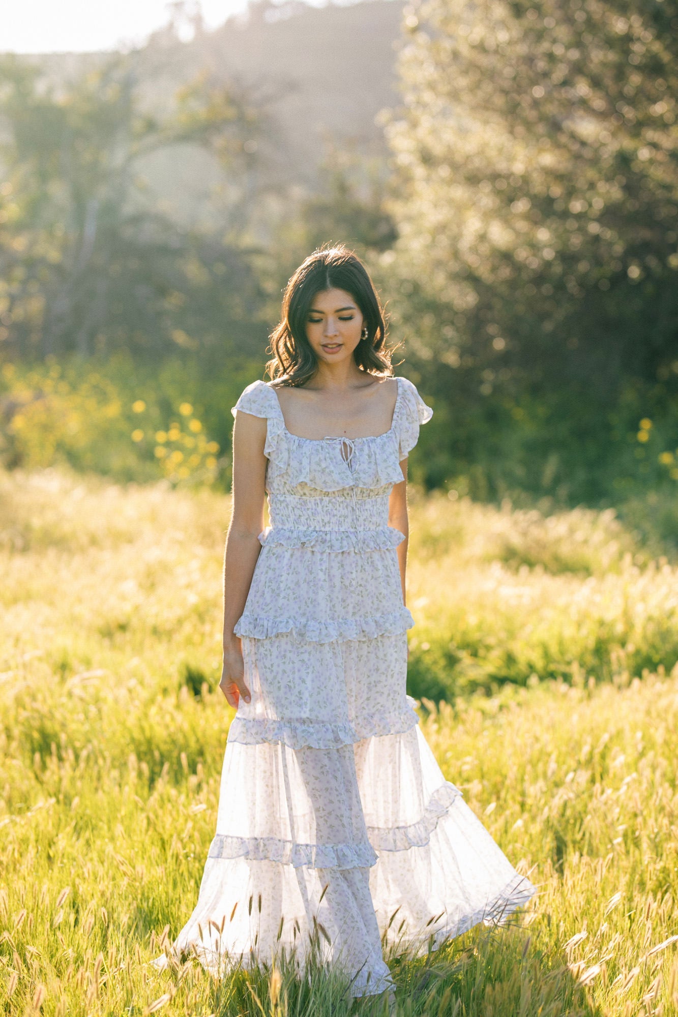 Daphne Ruffled Maxi Dress - Morning Lavender Boutique Dresses