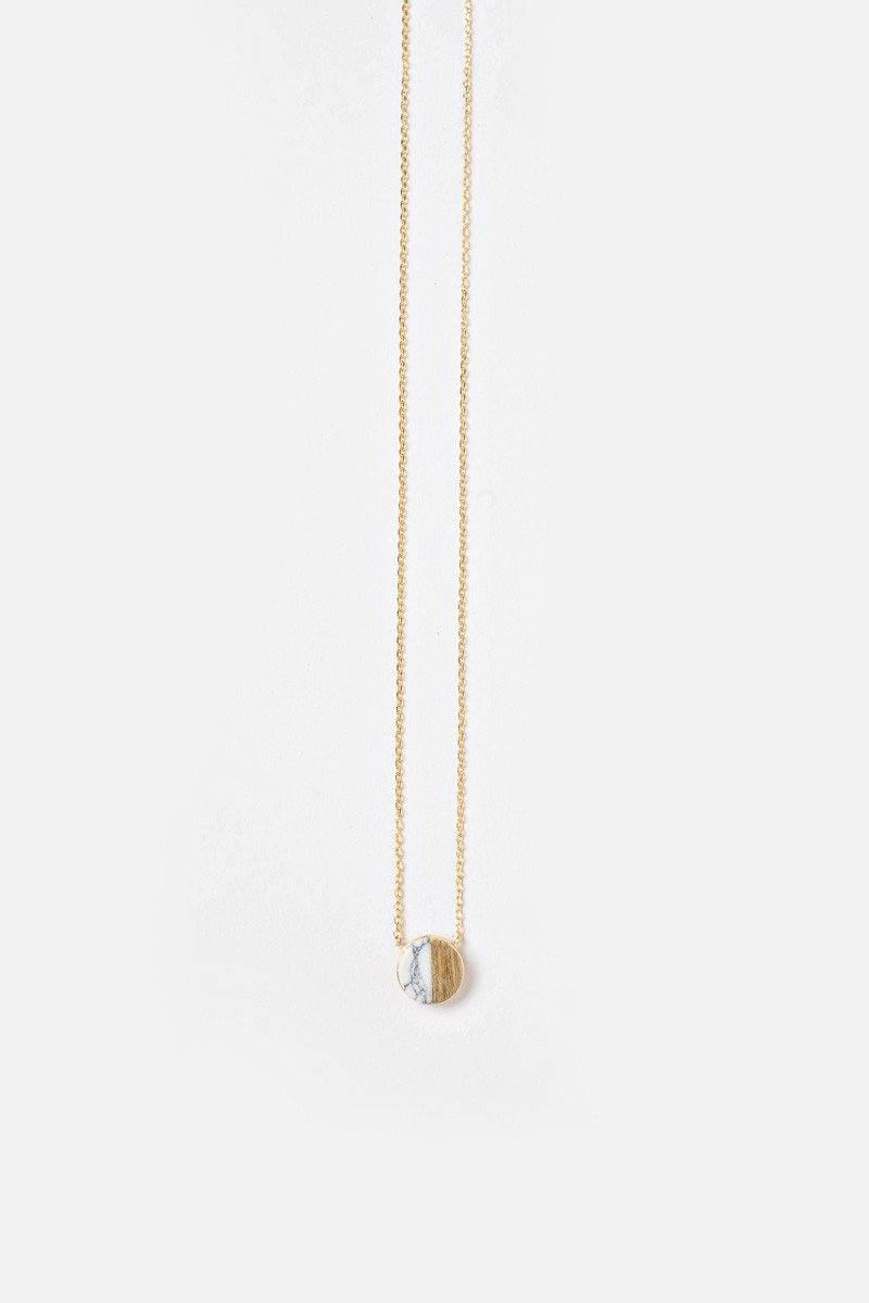 Alyssa Marble Circle Dainty Gold Necklace Cute Necklace Fashion