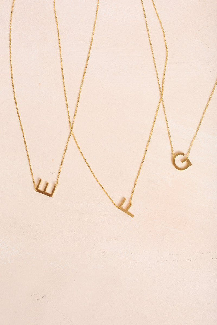 Kaye Gold Initial Necklace Necklaces FAME E 