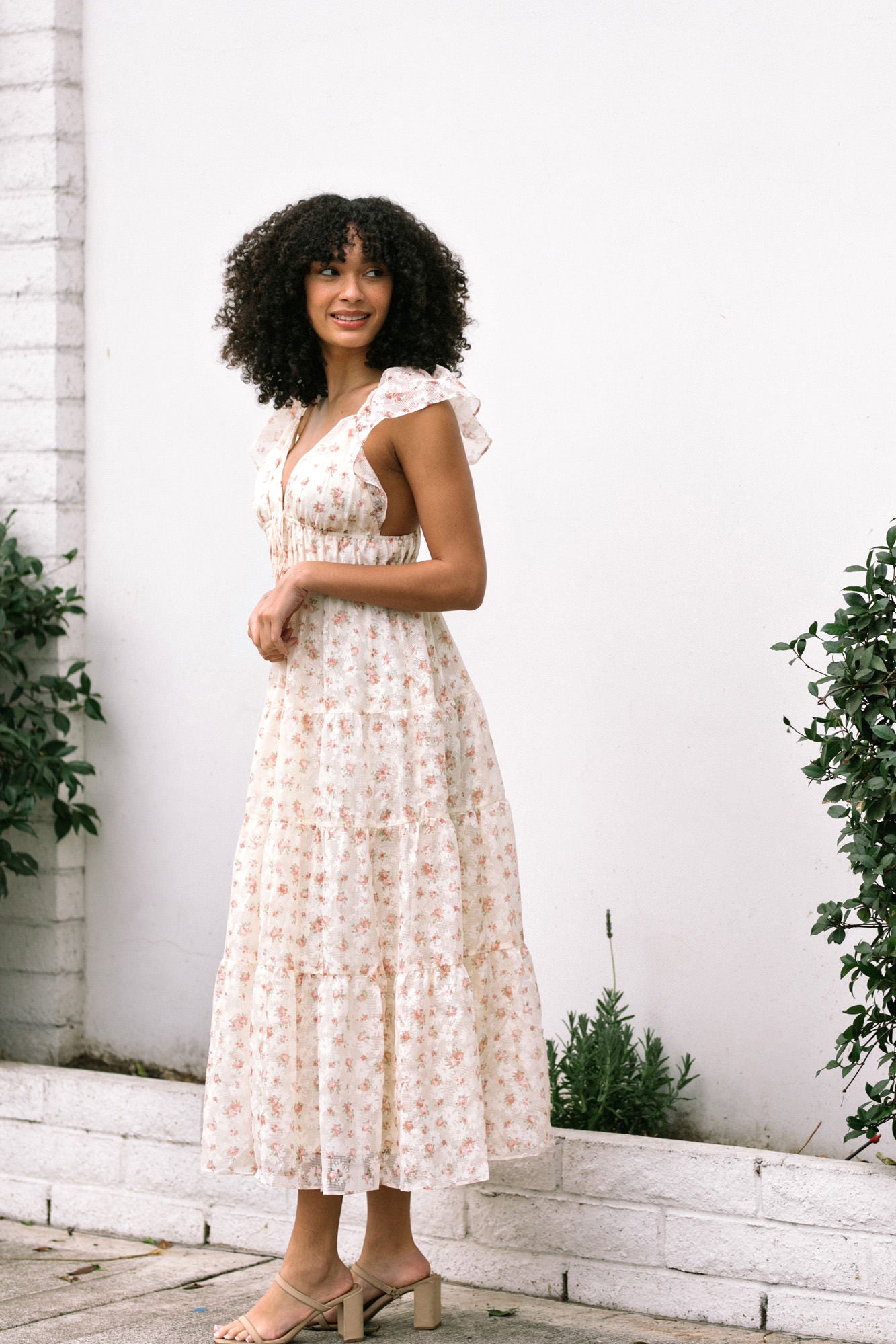 Janet Plunge Tiered Dress - Morning Lavender Boutique Dresses