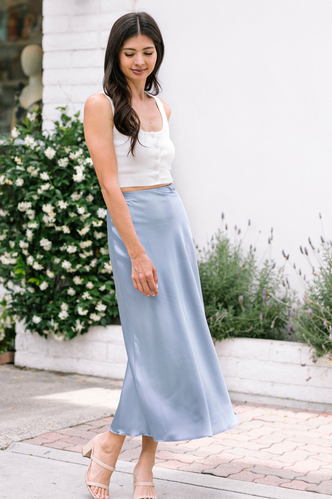 Francesca Satin Slip Skirt Morning Lavender Boutique Skirts