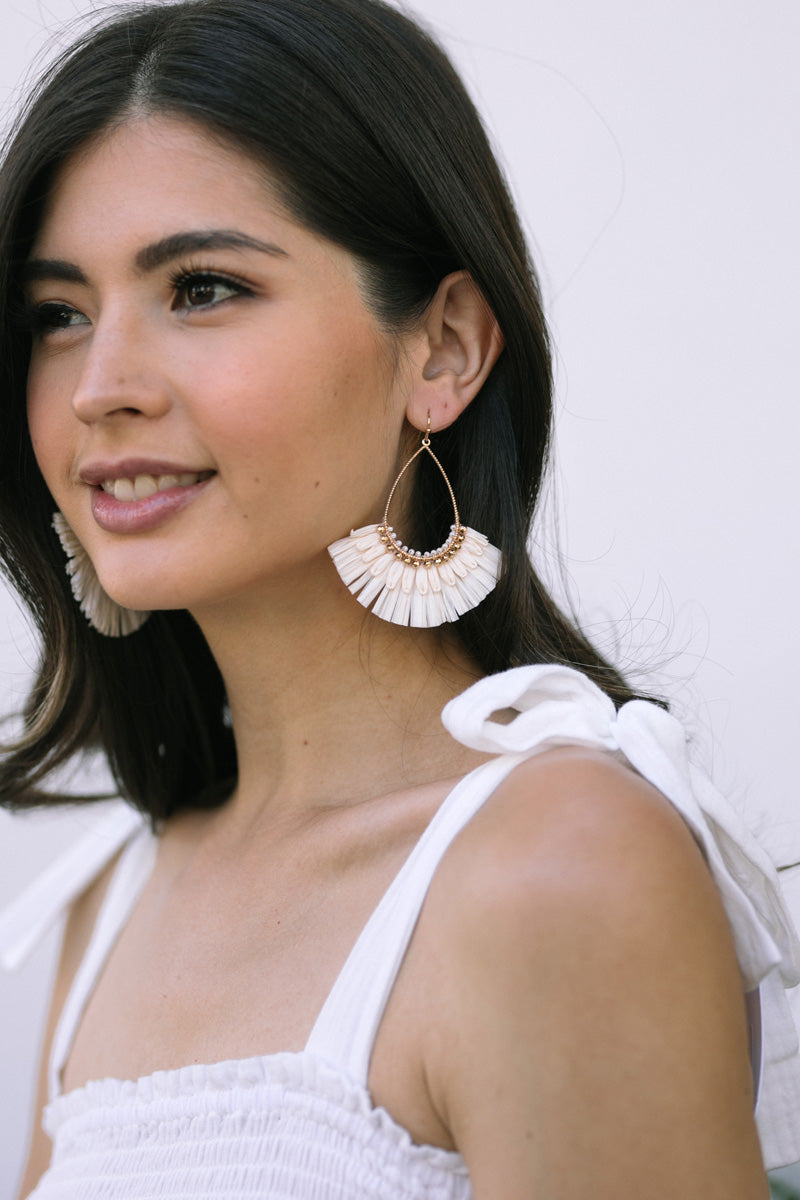 Belle Teardrop Raffia Earrings