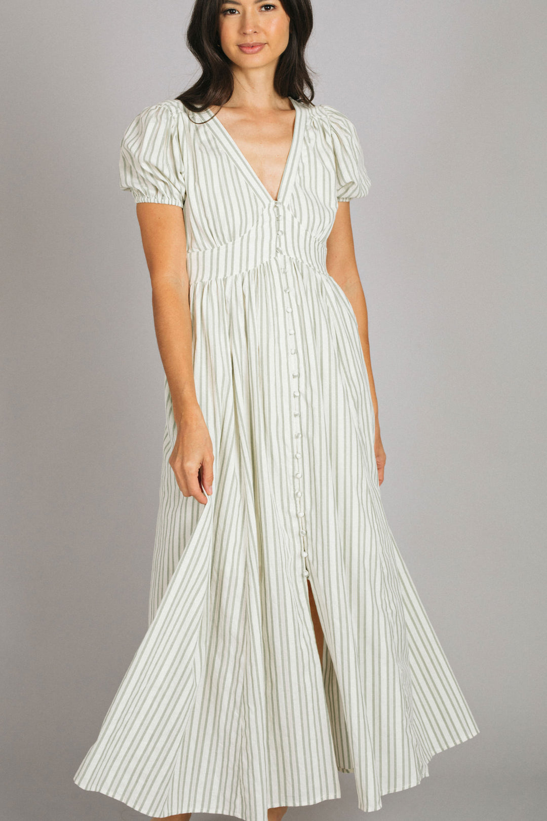 Abigail V-Neck Striped Dress