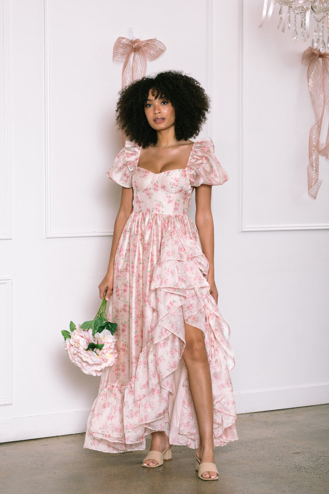 Giselle Ruffled Maxi Dress - Morning Lavender Boutique Dresses Pink Floral / 3XL by Morning Lavender Giselle Ruffled Maxi Dress - Morning Lavender Boutique Dresses Pink Floral / 3XL by Morning Lavender