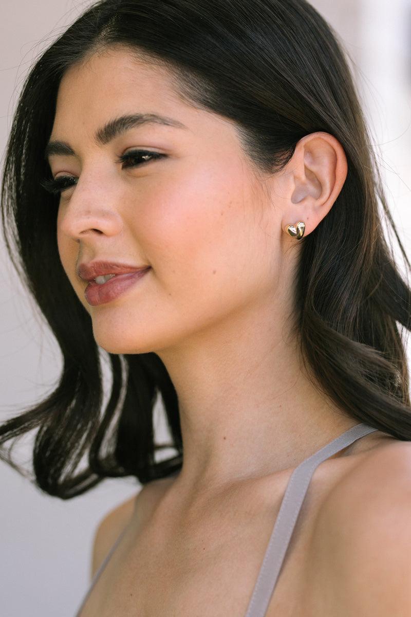 Lily Heart Stud Earrings