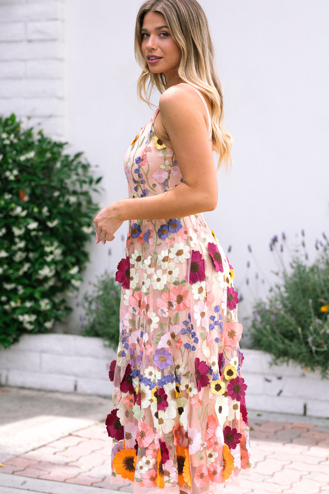 Anastasia Floral Midi Dress - Morning Lavender Boutique Dresses Anastasia Floral Midi Dress - Morning Lavender Boutique Dresses