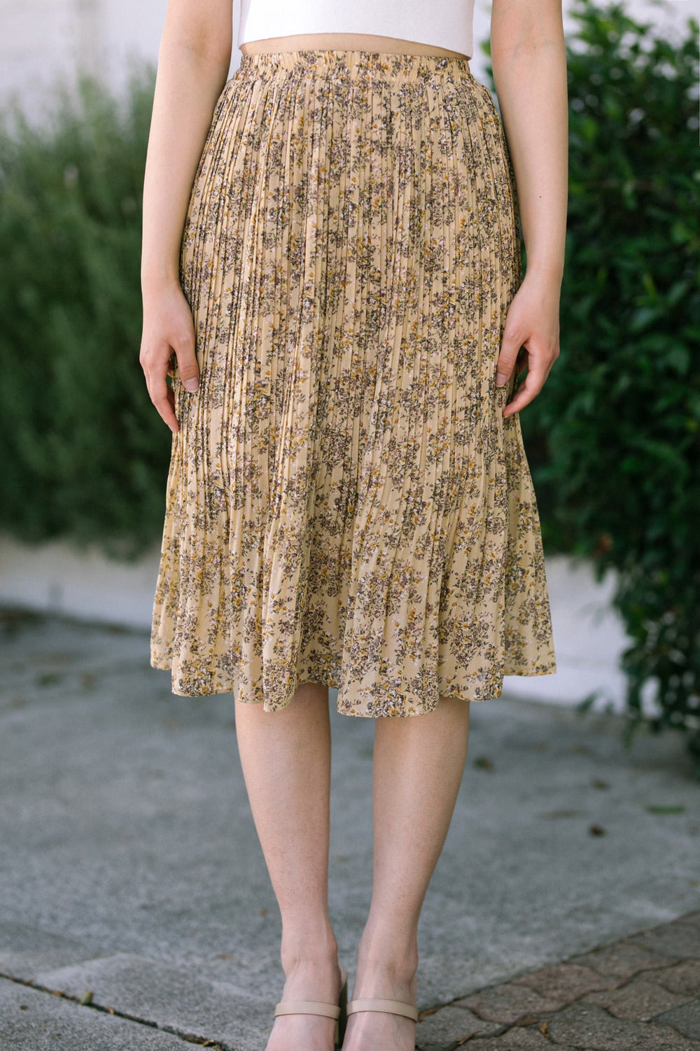 Allegra Pleated Midi Skirt