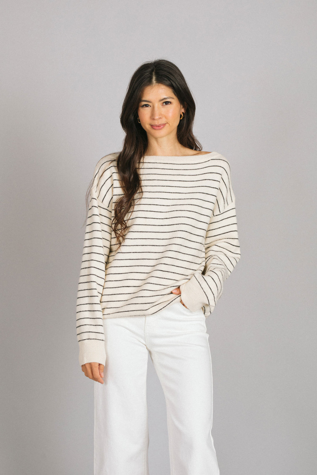 Justine Boatneck Striped Sweater