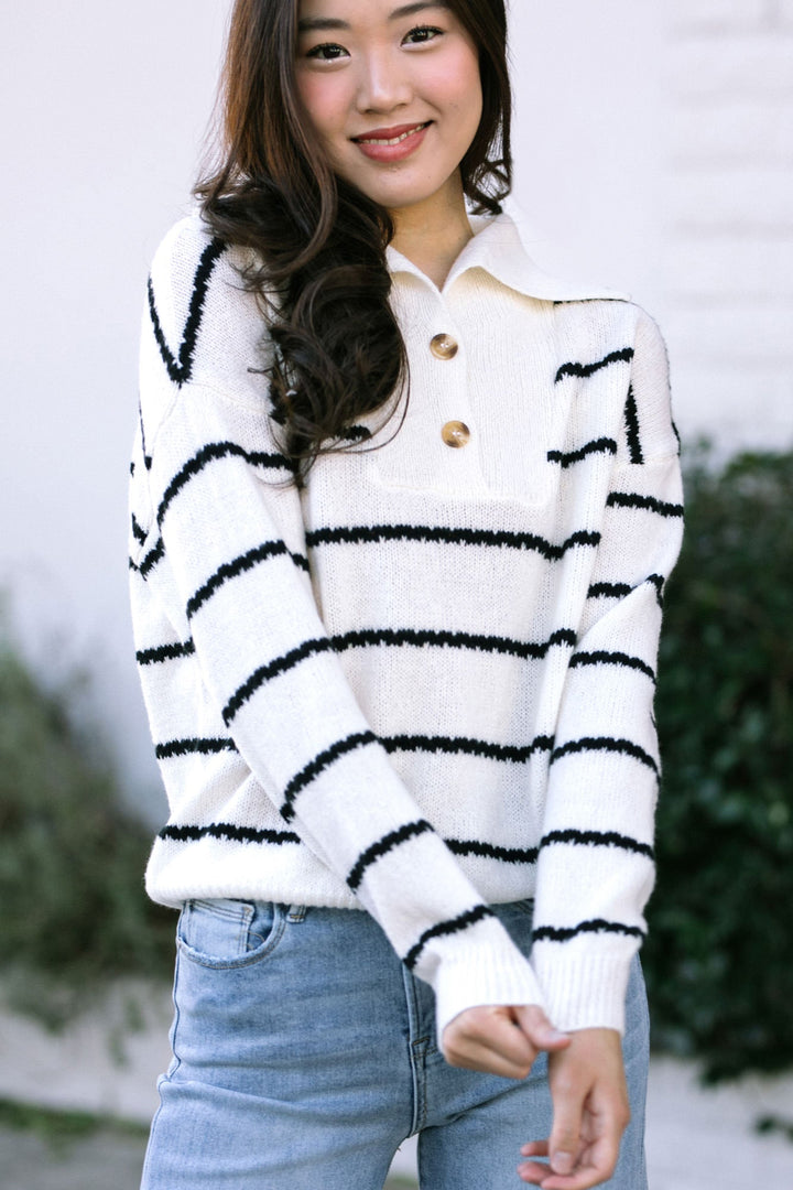 Asher Collared Buttoned Sweater