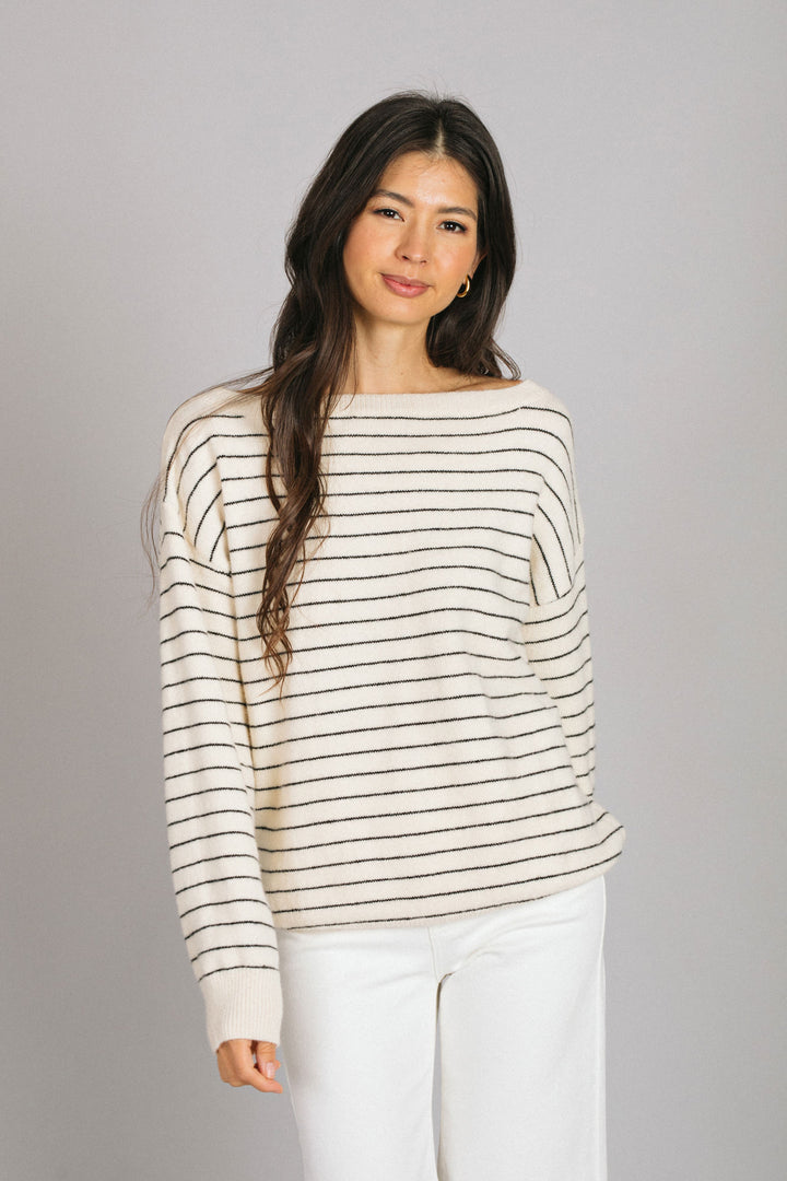 Justine Boatneck Striped Sweater