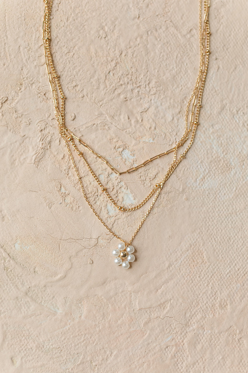 Blair Flower Pendant Layered Necklace