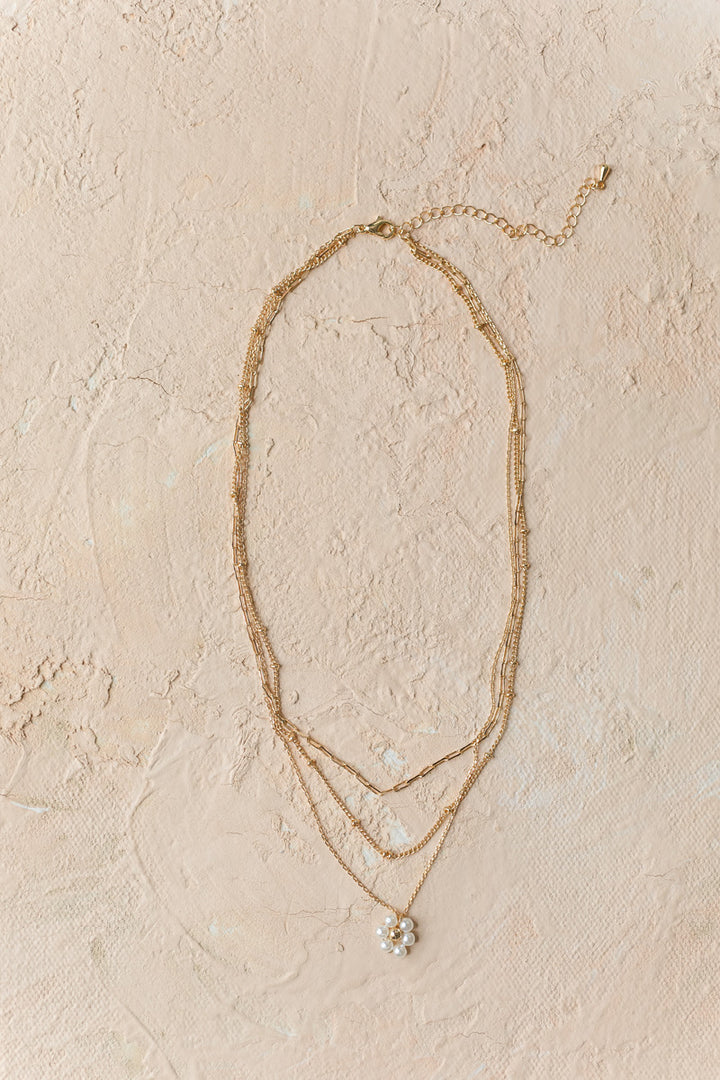 Blair Flower Pendant Layered Necklace
