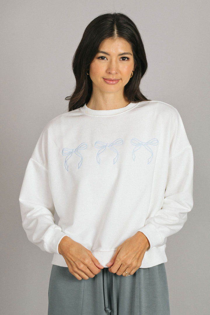 Carina Embroidered Bow Sweater