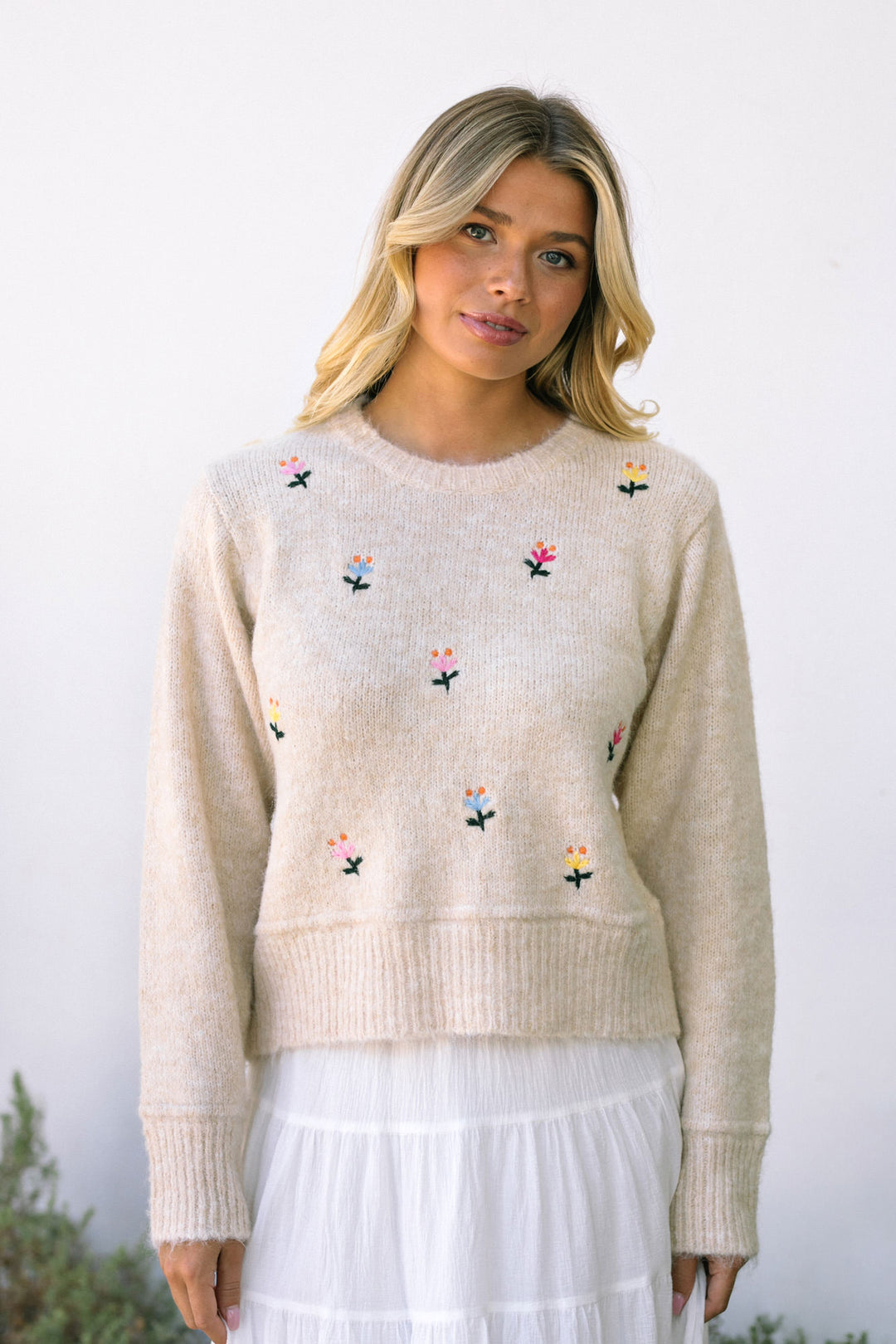 Elliot Embroidered Floral Sweater