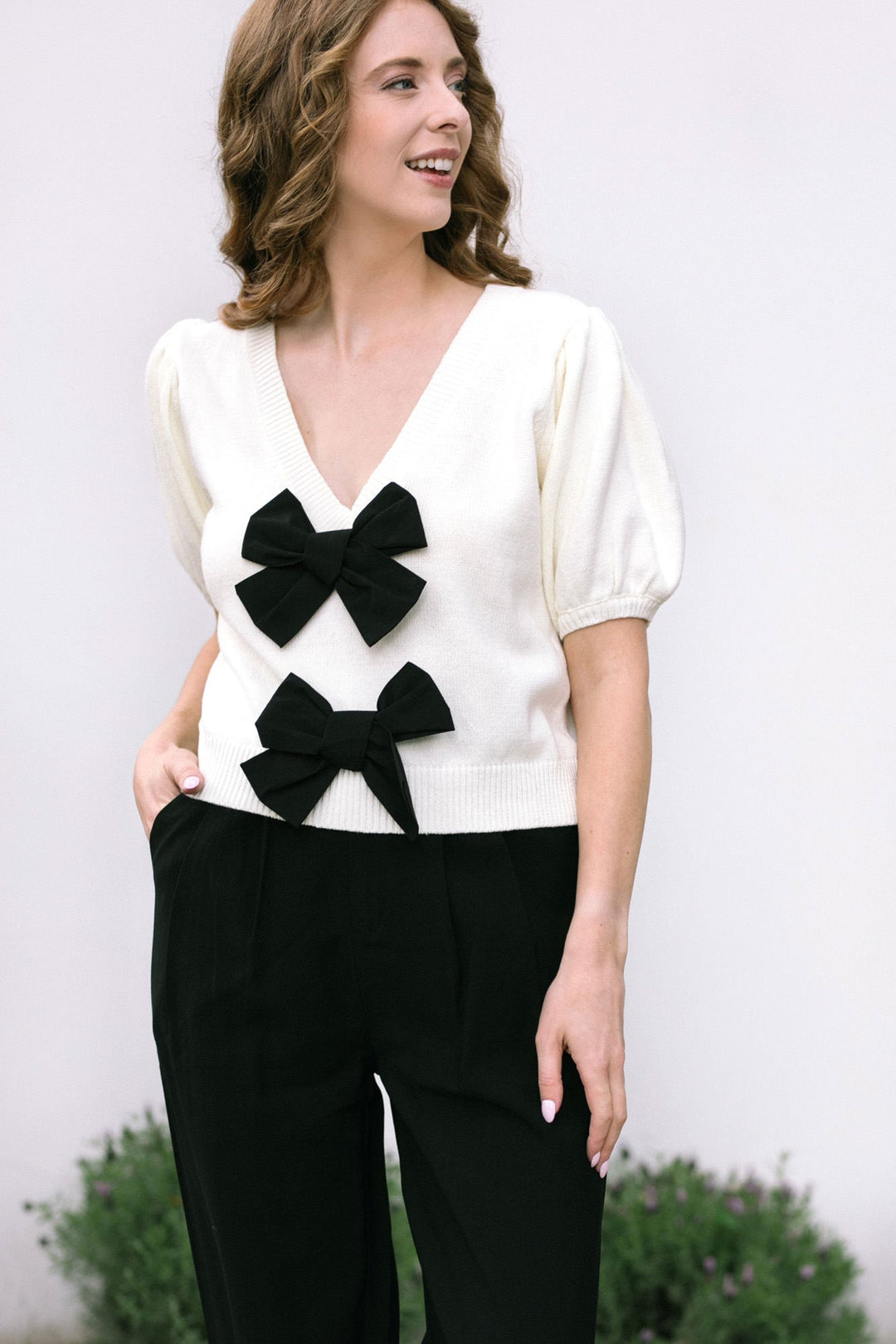 Beatrice Bow Sweater Top