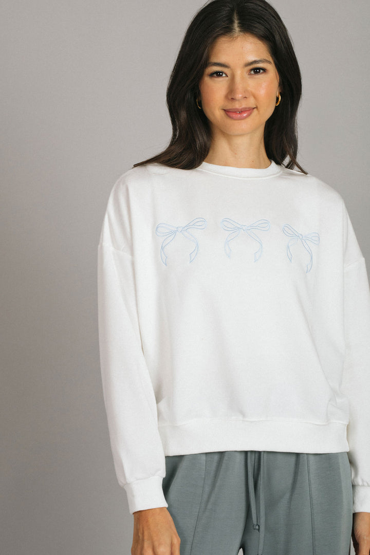 Carina Embroidered Bow Sweater