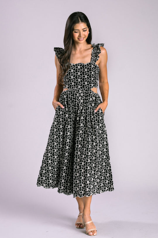 Babyhug Woven Short Sleeves Net Sequin Floral Embroidered Ethnic Dress -  Lavender main image 0