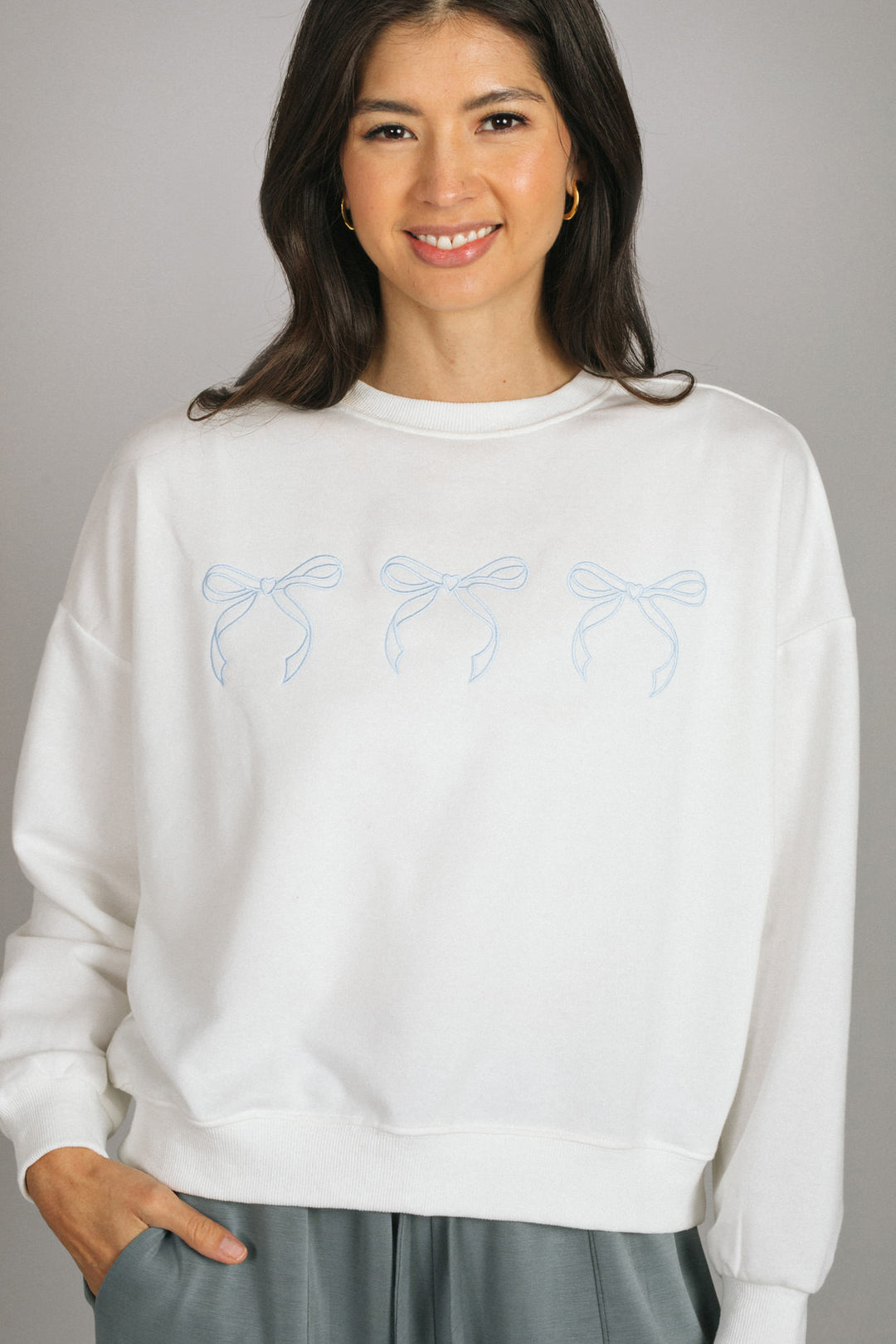 Carina Embroidered Bow Sweater