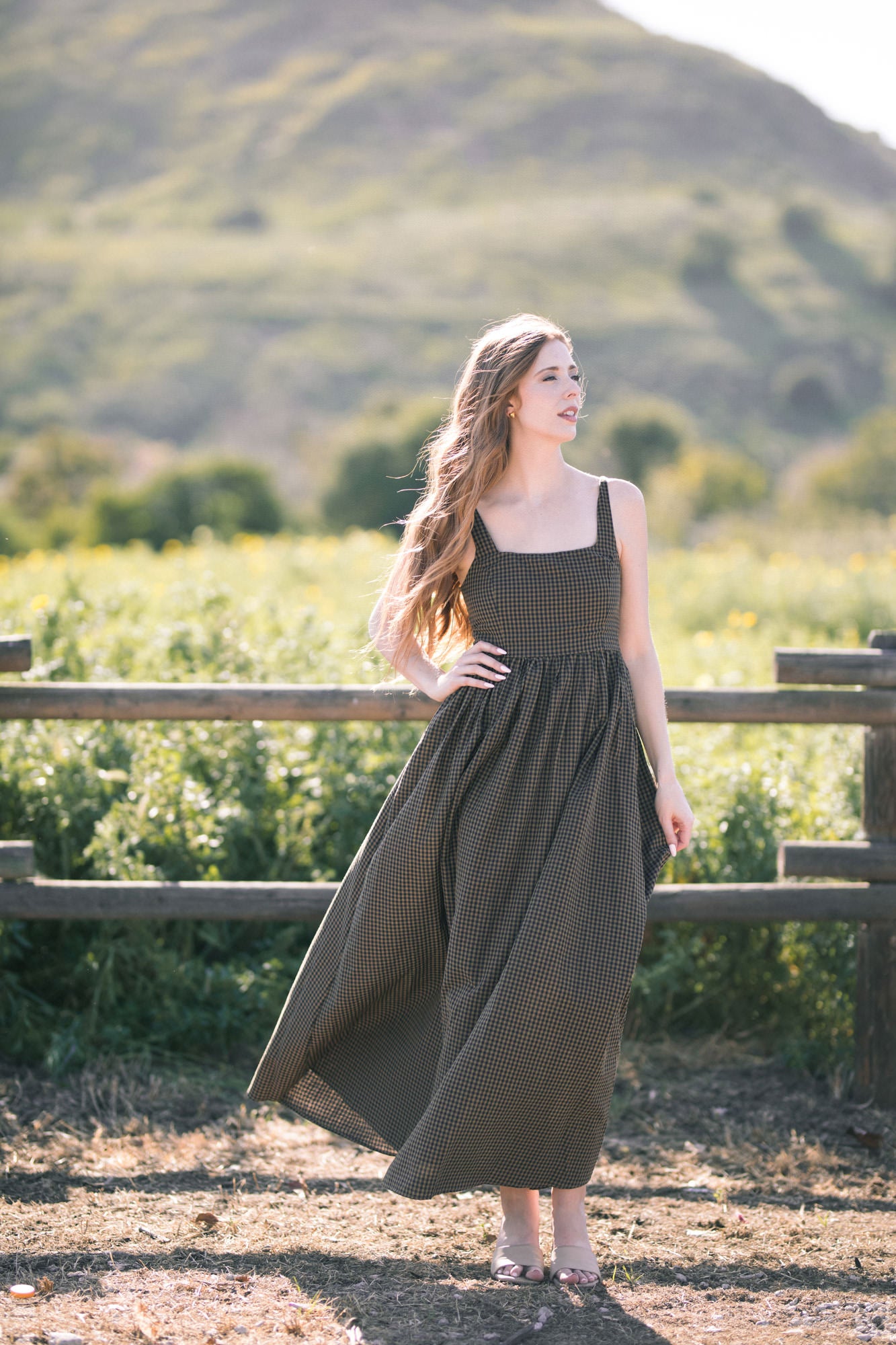 Audrey Gingham Maxi Dress - Morning Lavender Boutique Dresses
