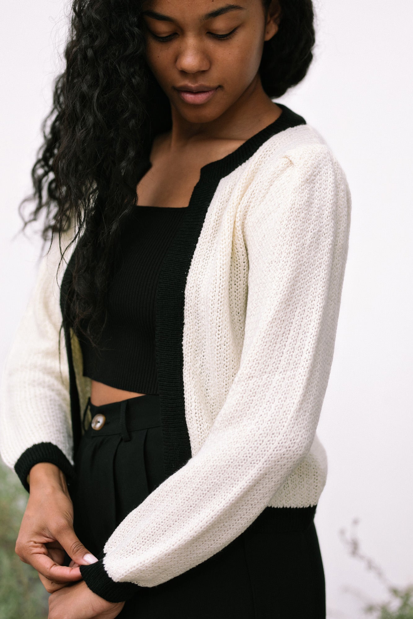 Cropped clearance open cardigan