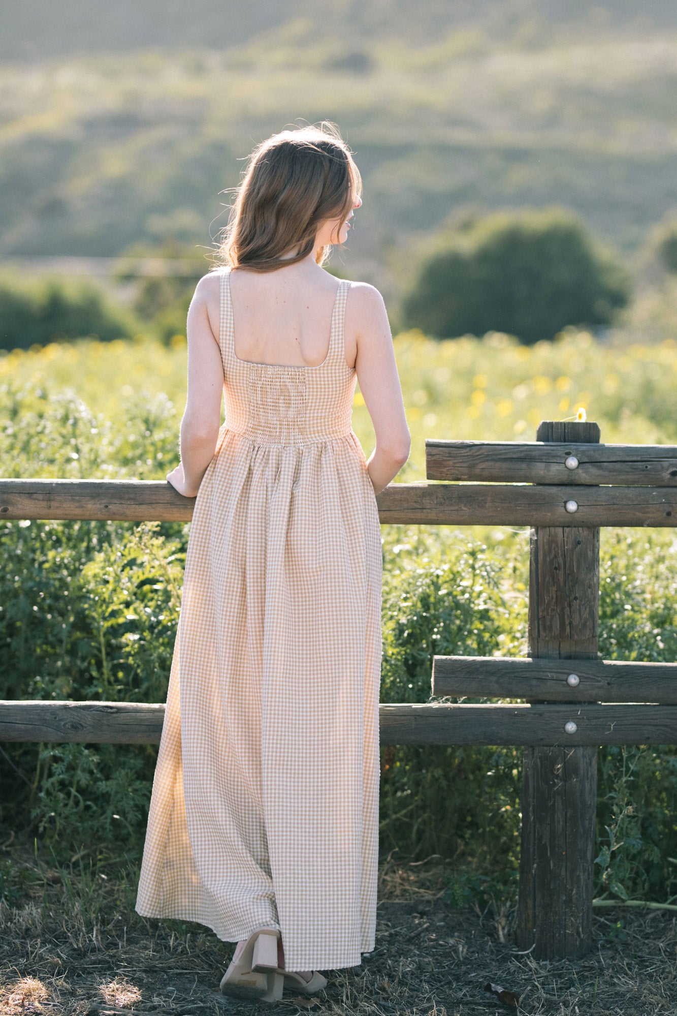 Audrey Gingham Maxi Dress - Morning Lavender Boutique Dresses