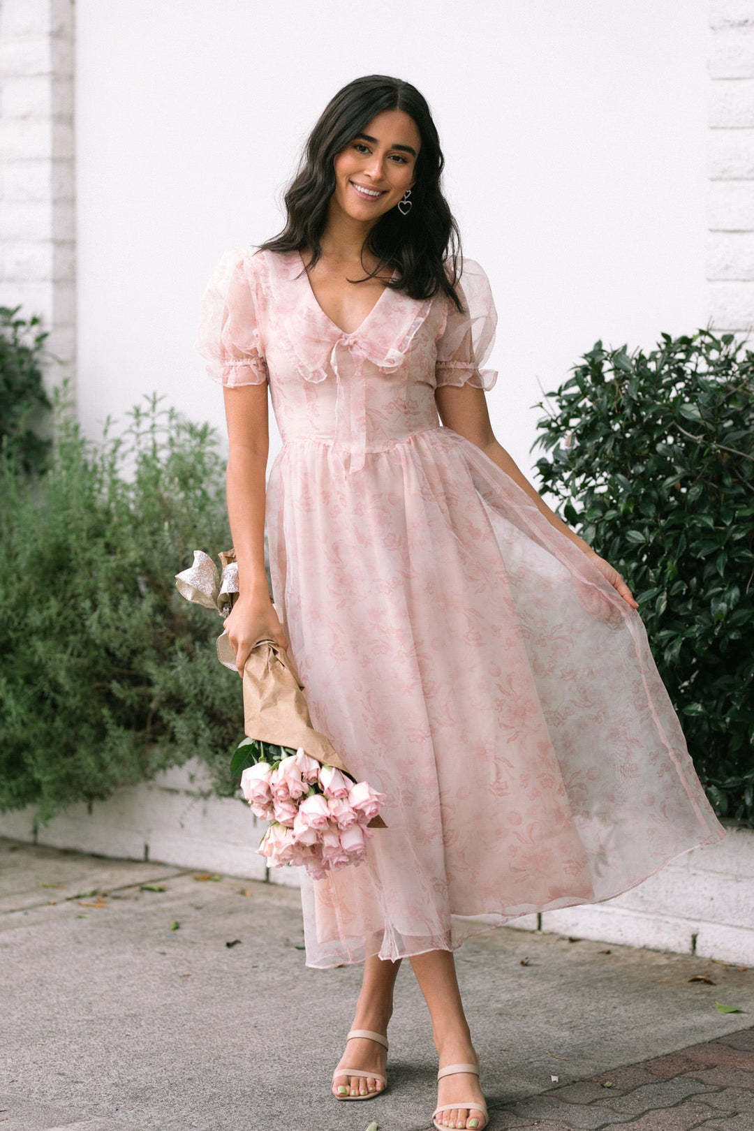 Rosa Buttoned Midi Dress - Morning Lavender Boutique Dresses