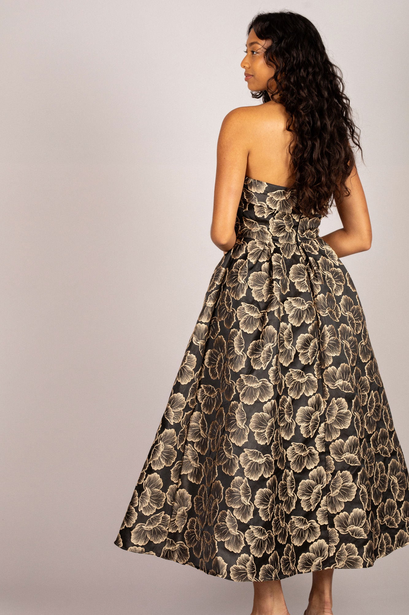 Genevieve Strapless Jacquard Dress - Morning Lavender Boutique Dresses