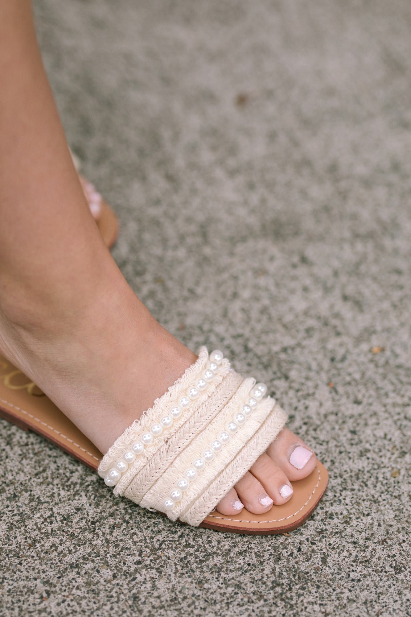 Truffle Collection braided pearl slides in white | ASOS