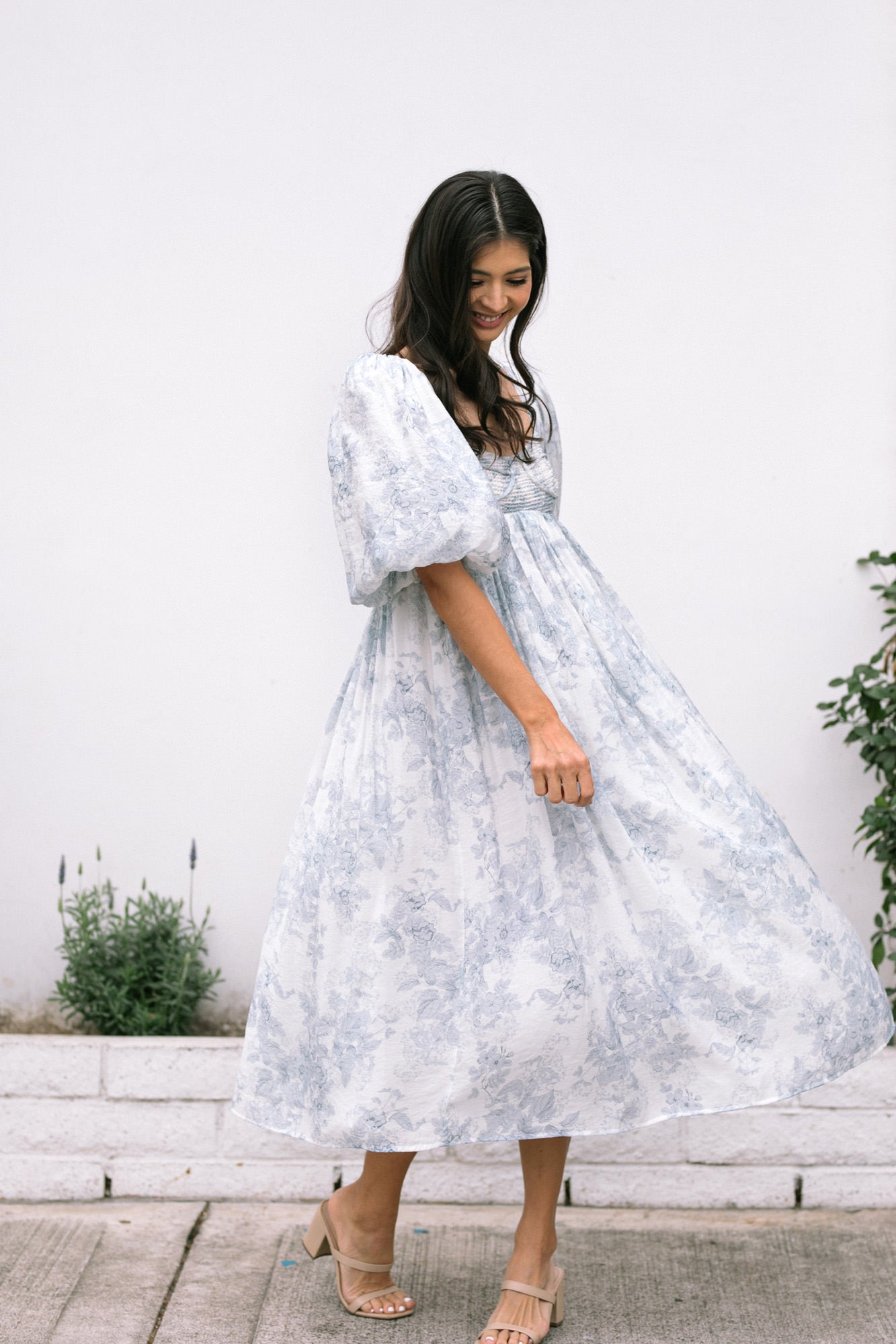 Danielle Floral Midi Dress - Morning Lavender Boutique Dresses