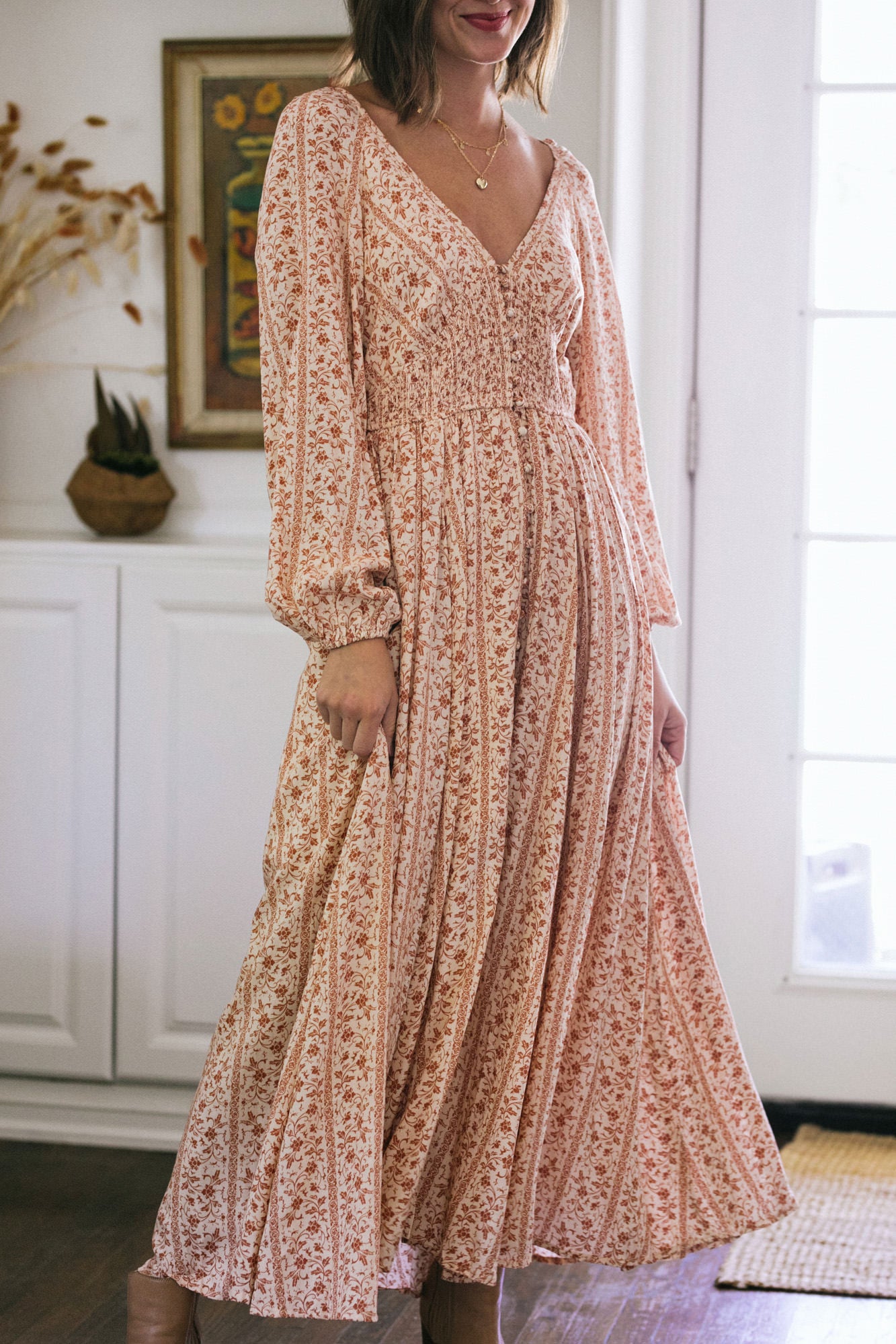 in loom maxi dress In Loom Floral Button Down Maxi Dress