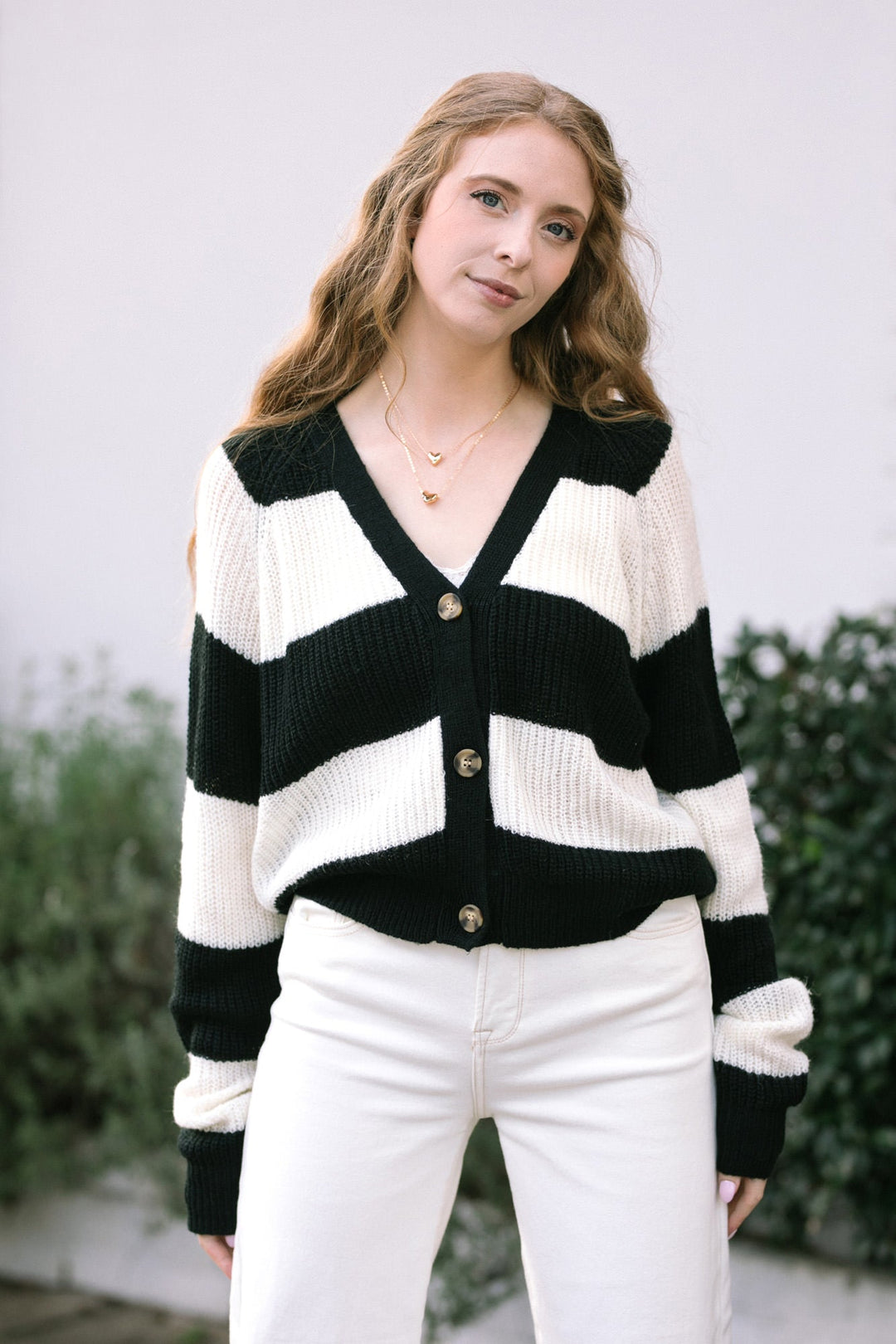 Casey Striped Buttoned Cardigan