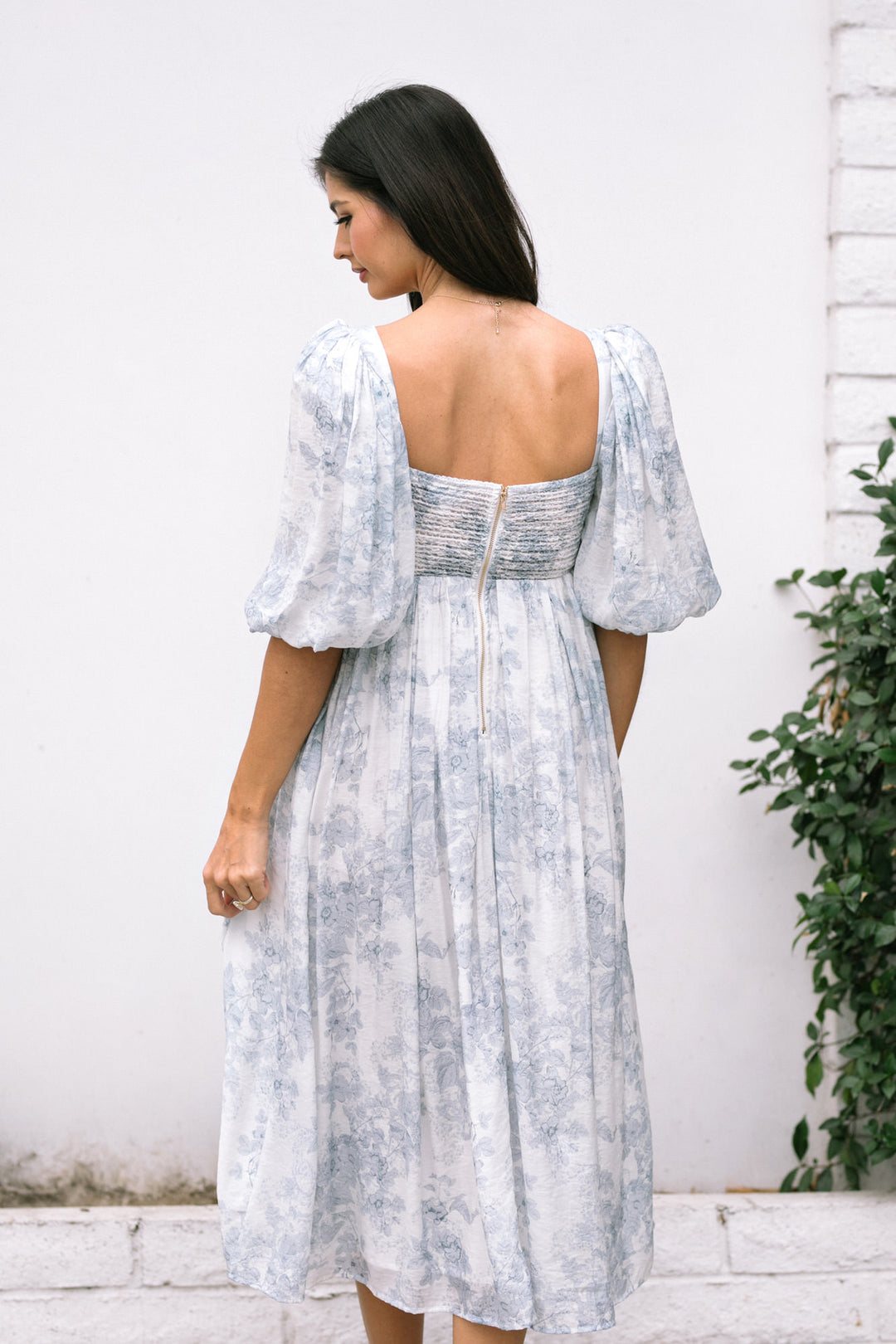patterned midi dress with sleeves Harriet Green Floral Print Midi Dress | Women's Clothing