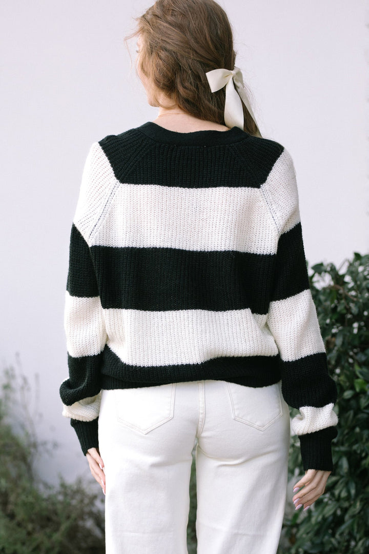 Casey Striped Buttoned Cardigan
