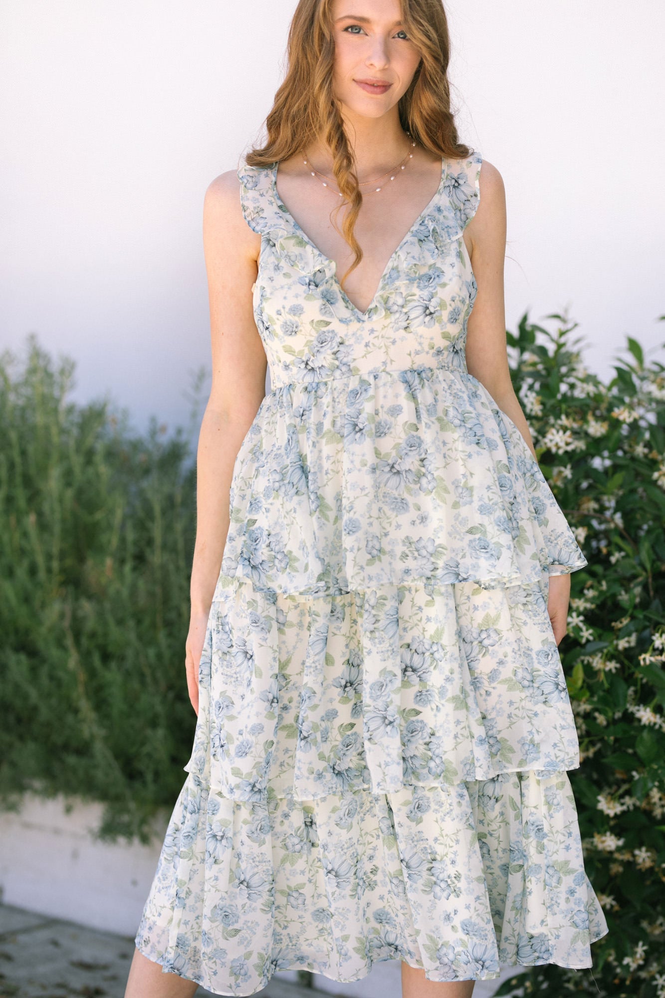 Camila Tiered Midi Dress - Morning Lavender Boutique Dresses