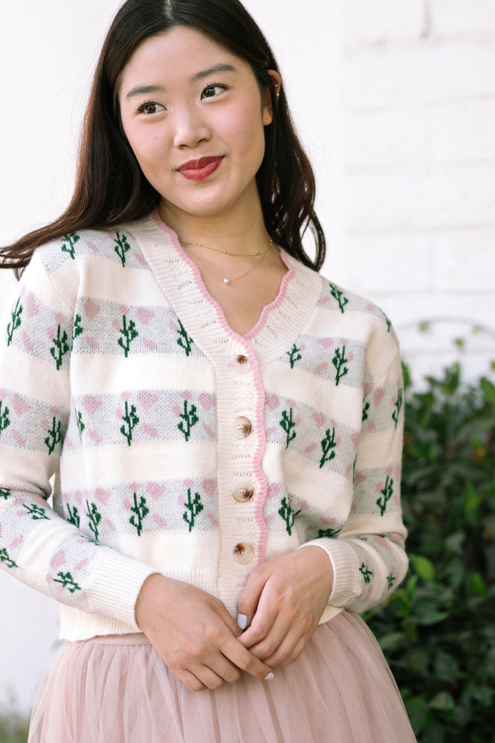 Christina Floral Stripe Cardigan