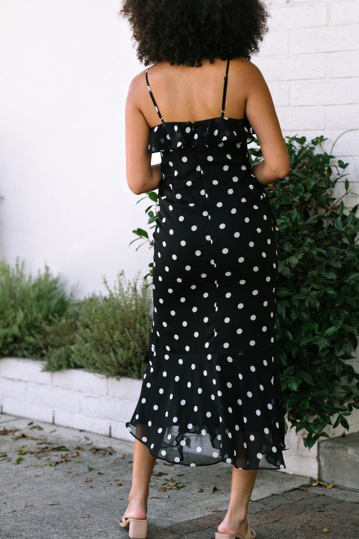 Dominique Dotted Ruffled Dress