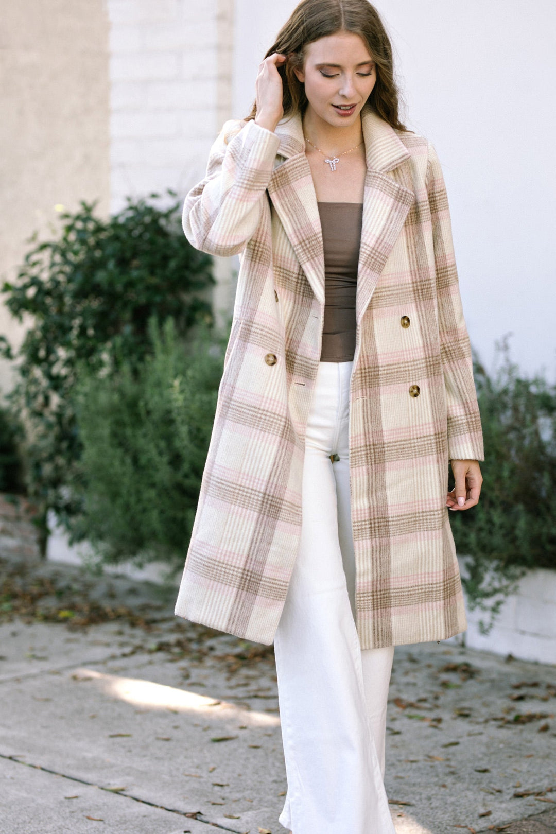 Joan Plaid Double Breasted Coat