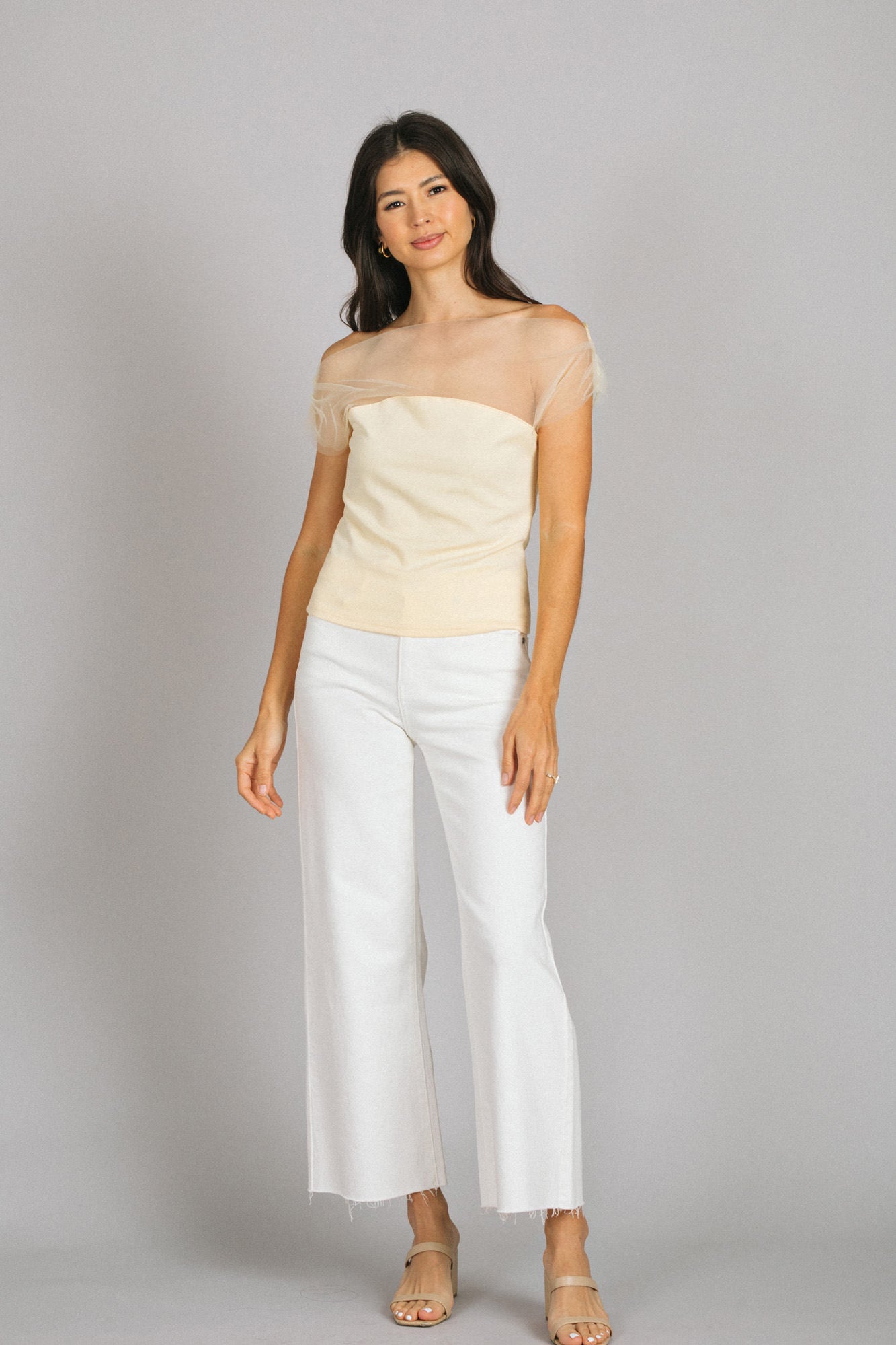 Kaia Mesh Knit Top - Morning Lavender Boutique Tops