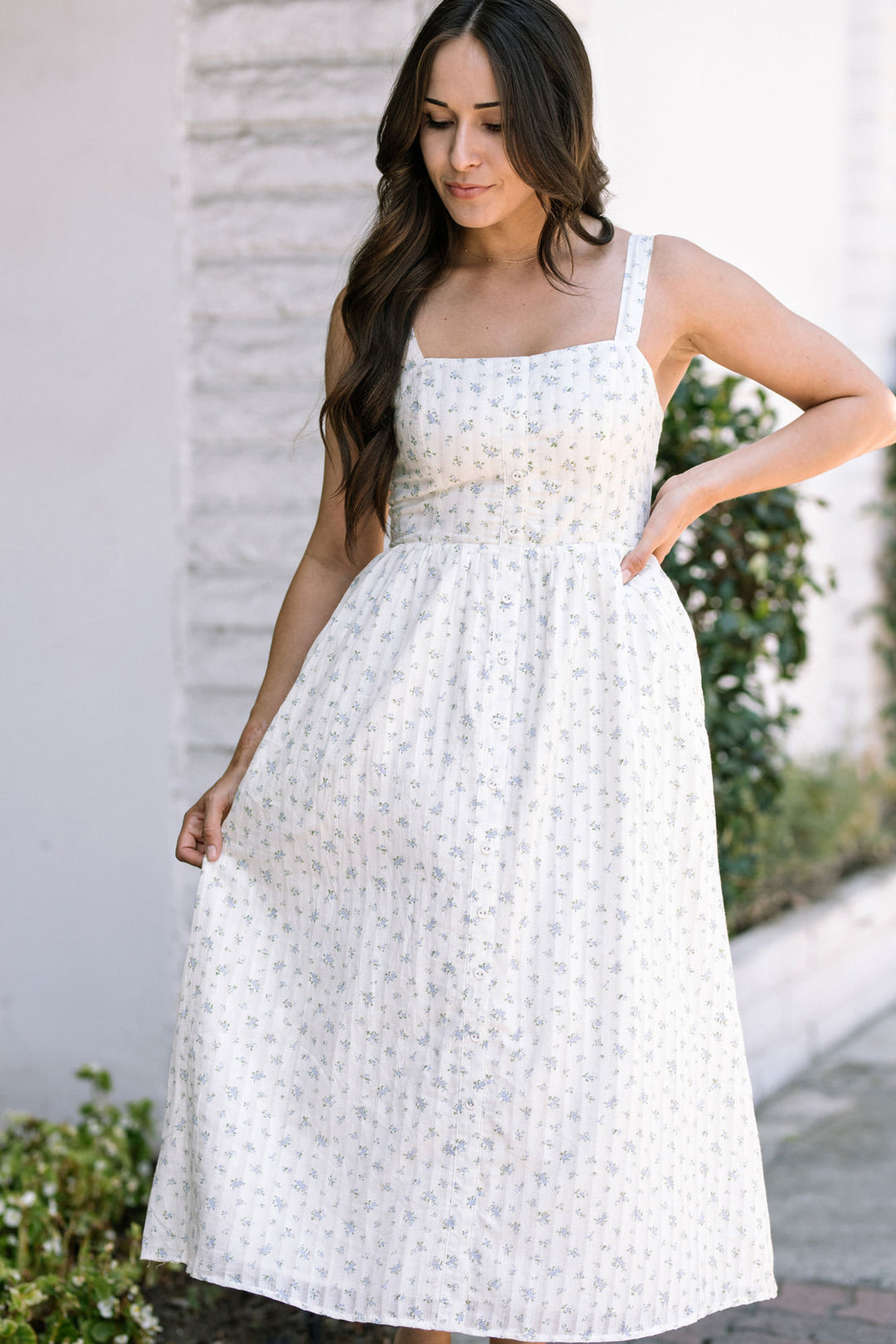 Jamie Floral Button Midi Dress