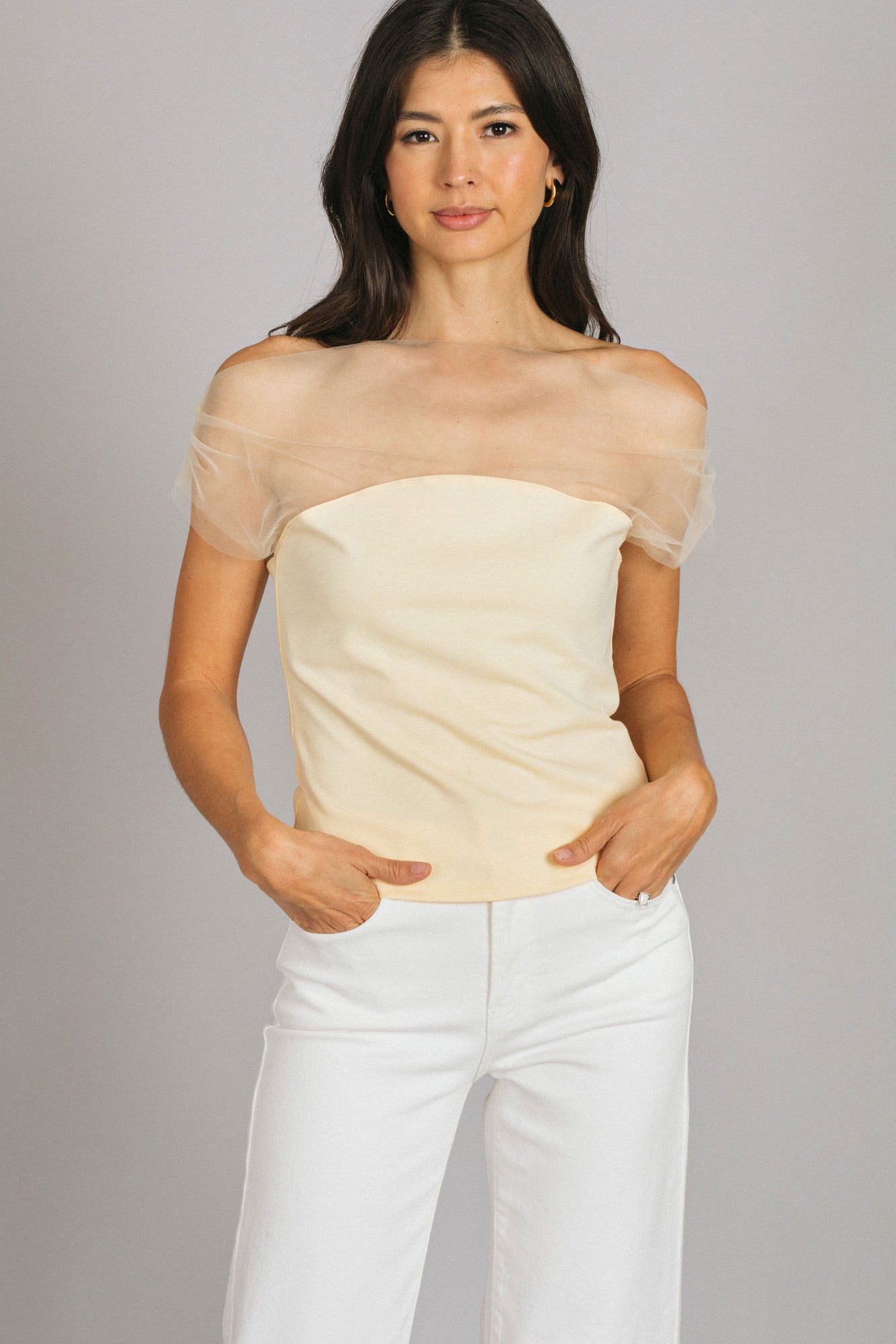 Kaia Mesh Knit Top - Morning Lavender Boutique Tops