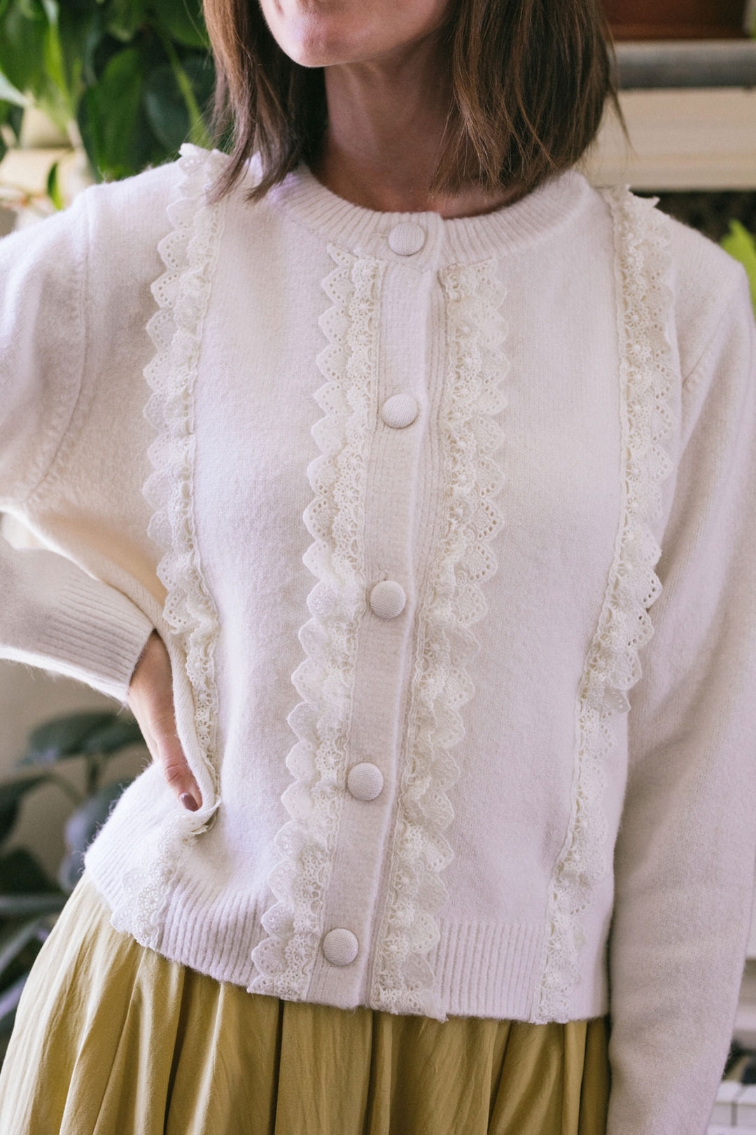 Harriet Lace Buttoned Cardigan