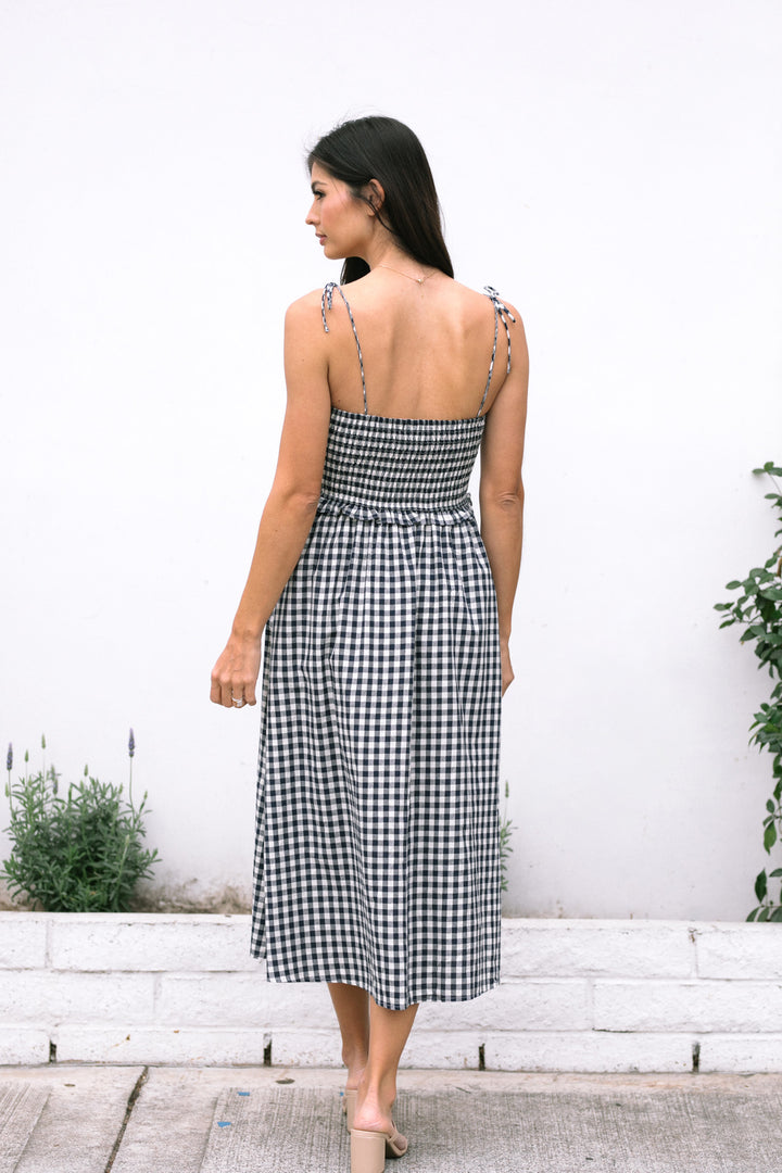 Janice Gingham Midi Dress